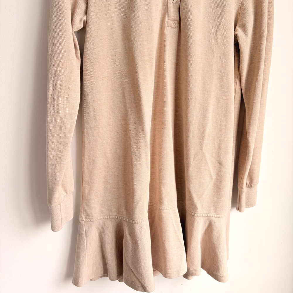 Tuckernuck Sandstone Pique May Polo Shirt Dress Medium Long Sleeve Polo Beige - Picture 6 of 11